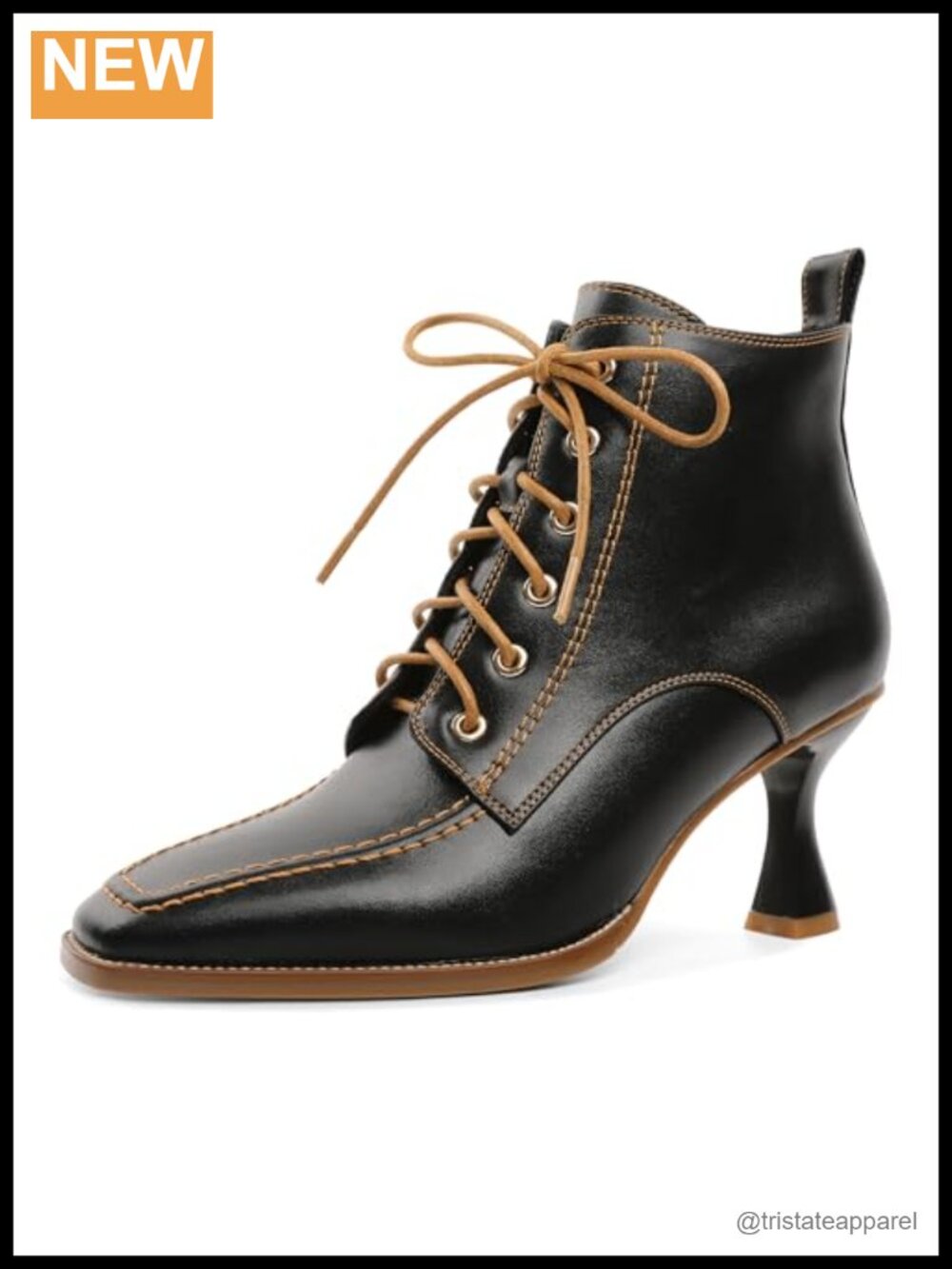 Women's Square Toe Ankle Boots Faux Leather Kitten Heel Booties Side Zipper